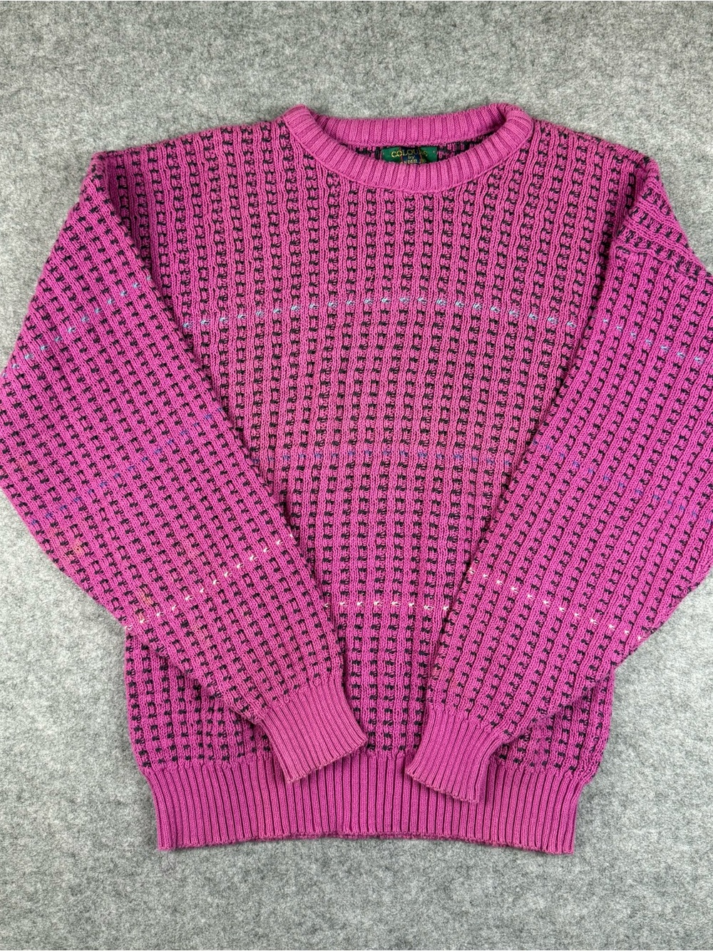 Vintage 1980s Pink & black knit sweater